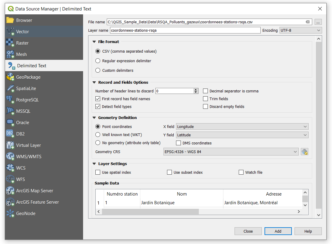 Indicating the path to the text file