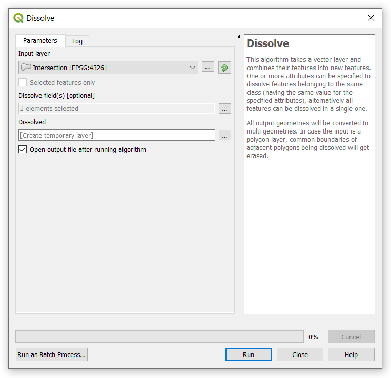 Dissolve Intersection layer by NOM