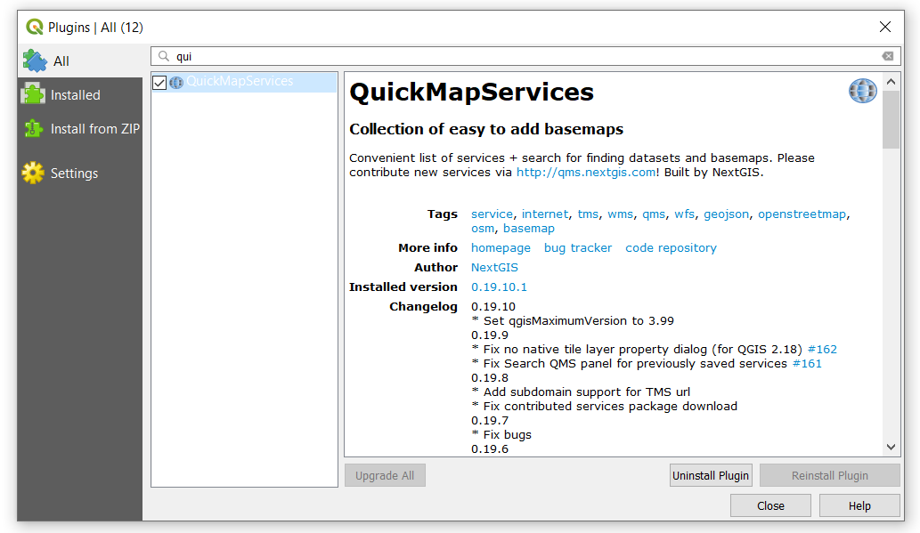 Manage and install plugins in QGIS