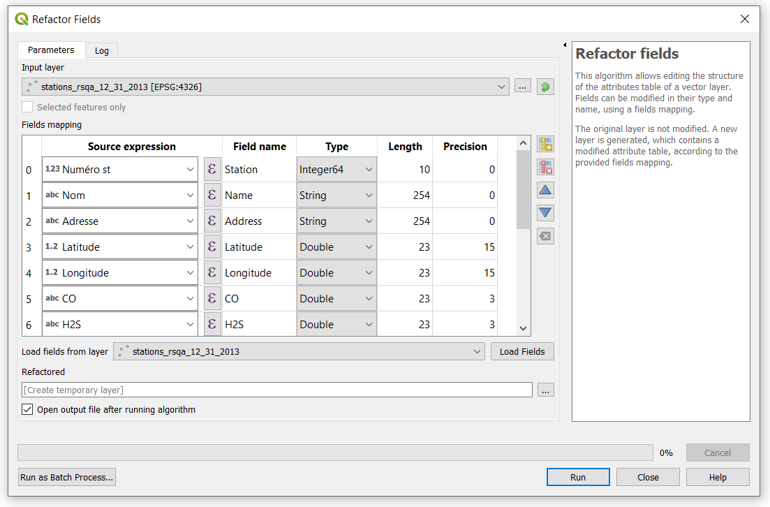 Using the refactor field algorithm