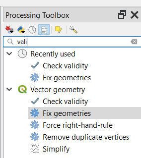 Check validity and fix geometries